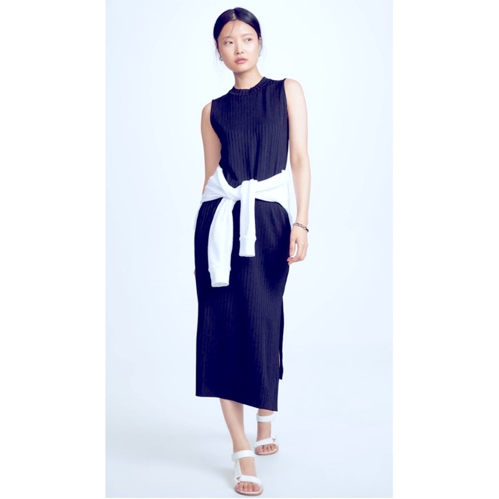 AYR The Long Weekend Ribbed Midi Dress Navy